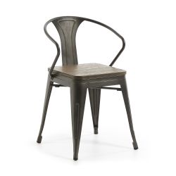 Chaise MELBOURNE structure métal et assise bambou