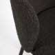 Tabouret de bar en tissu bouclettes avec piètement en acier noir hauteur d'assise 75 cm existe en trois coloris noir beige et gr