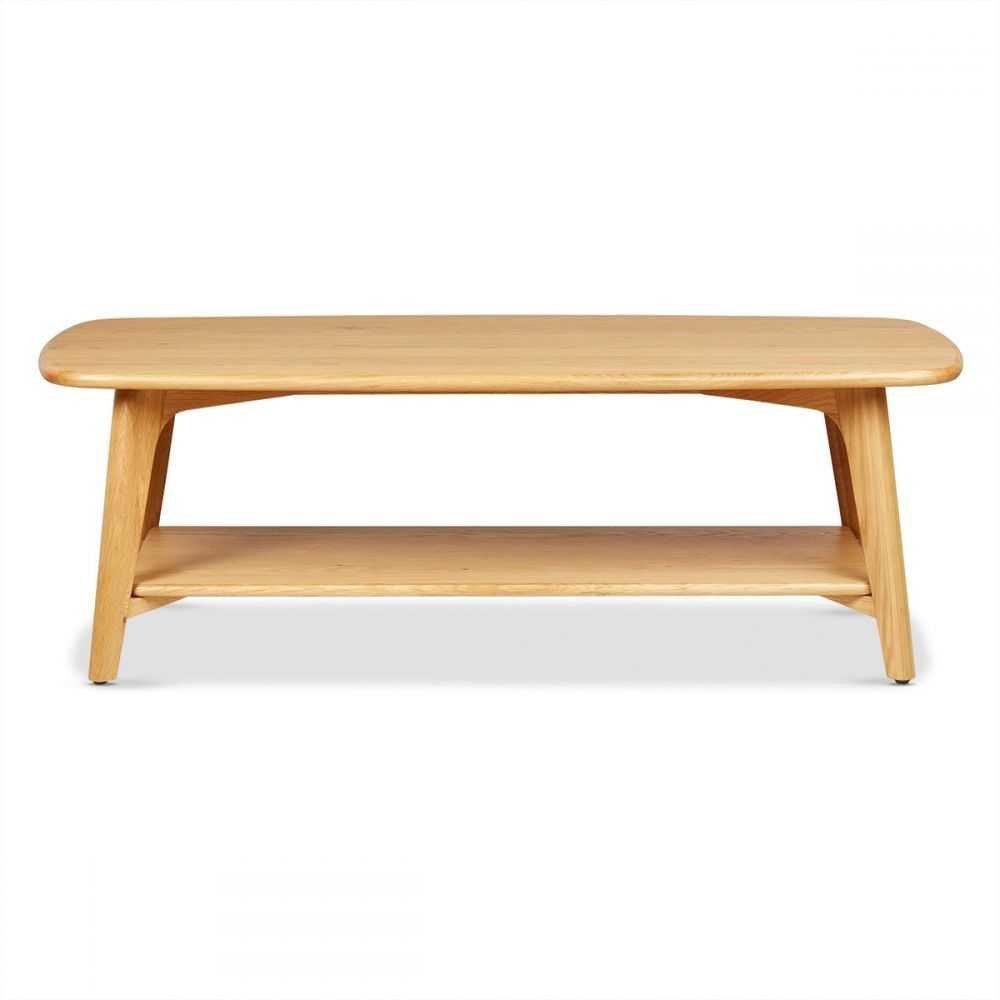 Table basse rectangulaire en bois dimension 120 x 60 cm avec rangement. Style design et contemporain pour salon et salle à mange