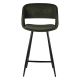 Chaise de bar hauteur d'assise 65 cm sur 4 pieds coloris noir avec une assise en velours côtelé cognac verte gris clairs écru