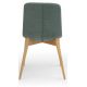 Chaise Design LOVI pied bois et tissu chiné gris ou vert 