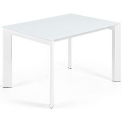 Table céramique extensible CROSS plateau verre blanc