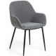 Chaise avec accoudoirs MANY en tissu anthracite