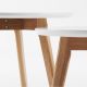 QUATTRO: Set 2 tables appoint Ø50 bois naturel mdf blanc